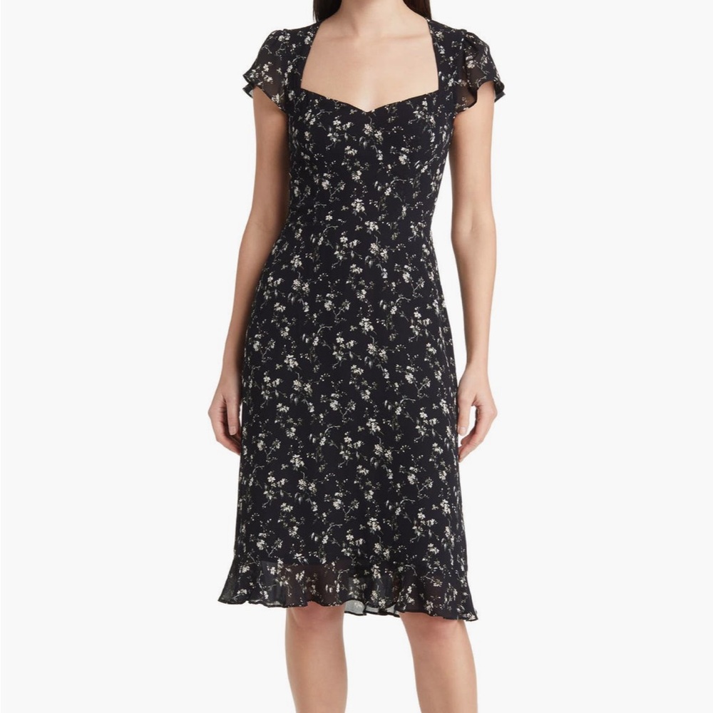 Reformation Rosi floral print back cutout dress